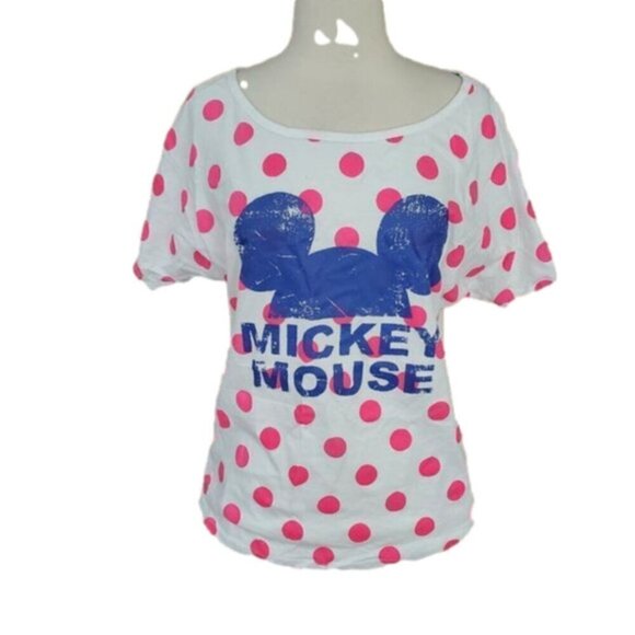 Disney Tops - DISNEY Mickey Mouse Short Sleeve Tee shirt Polka Dot M